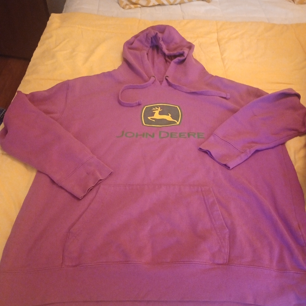 John Deere Purple Hooded Sweatshirt Size xl